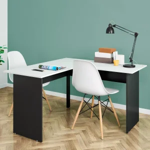 Mesa em L Black White 