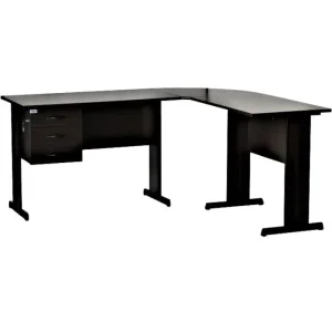Mesa em L Basic com 3 gavetas