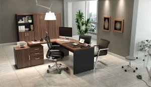 Mesa em L pedestal