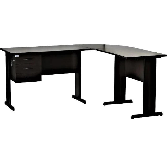 Mesa em L Basic com 3 gavetas