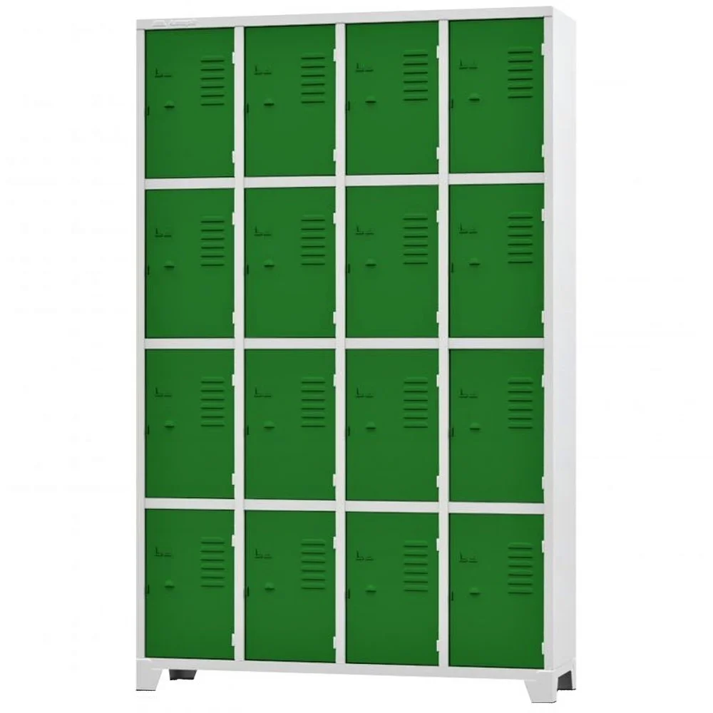 Roupeiro de Aço Com 16 Portas Verdes