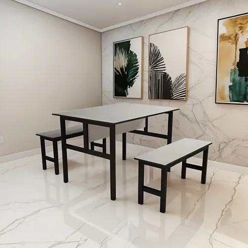Conjunto Mesa para Refeitório 10 Lugares com Bancos Separado