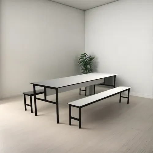 Conjunto Mesa para Refeitório 8 Lugares com Bancos Separado
