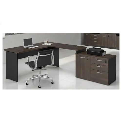 Mesa em L com Armário Credenza 